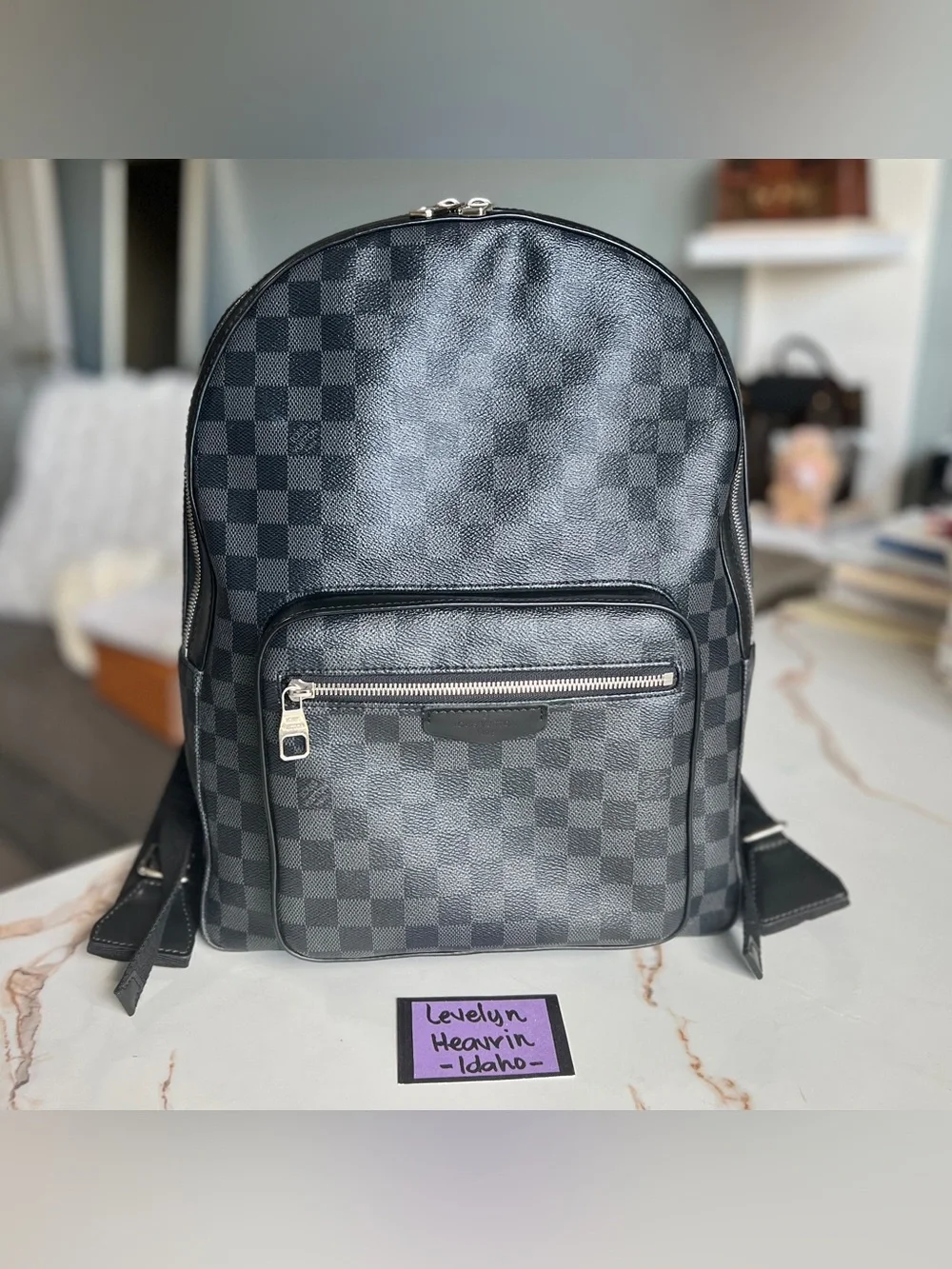 Authentic Louis Vuitton Josh Backpack Damier Graphite